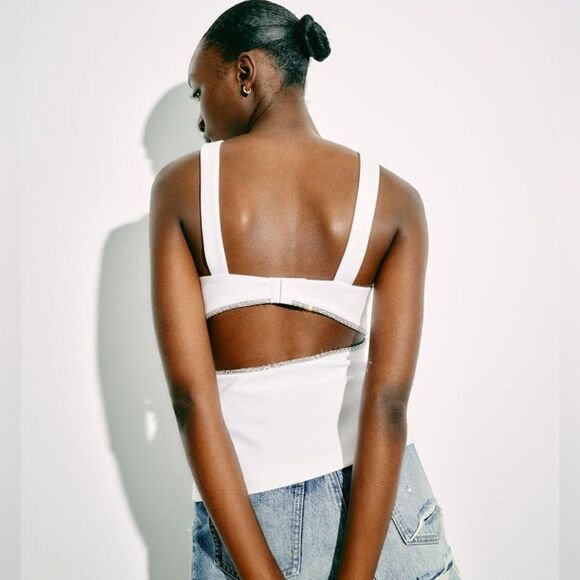 ZARA JEWEL CUT OUT TOP - Picture 8 of 12